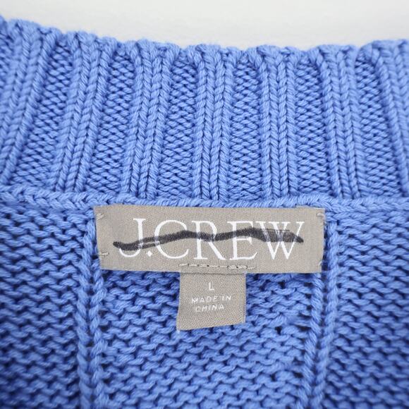 J.Crew Heritage Cotton Relaxed V Neck Sweater Dark Periwinkle Blue Size Large - Picture 4 of 7